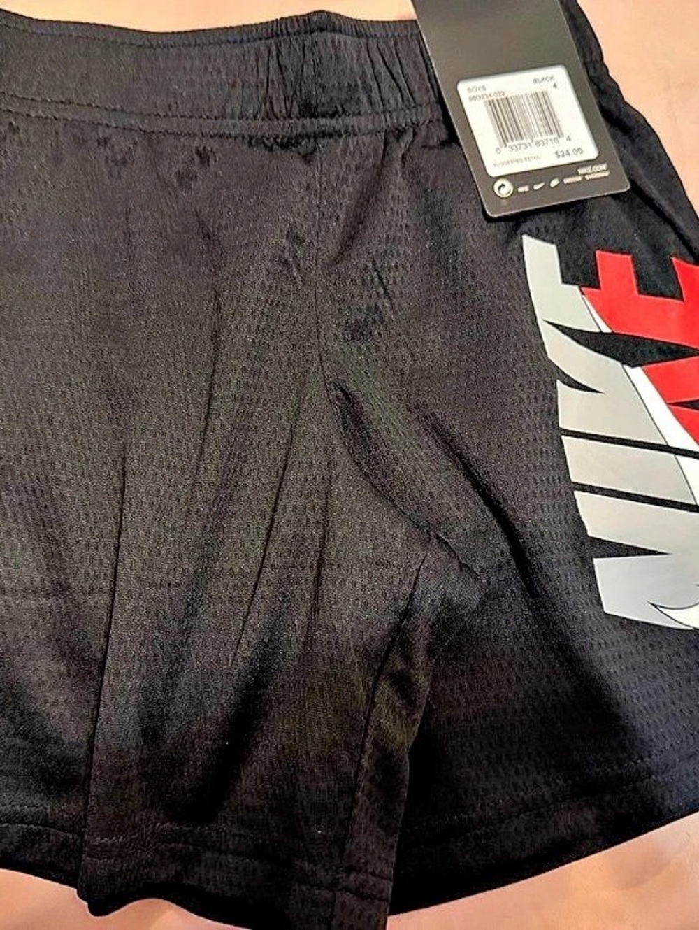 Nike Boys Dri-FIT Mesh Athletic Shorts Boys Athletic Shorts Black & White Size